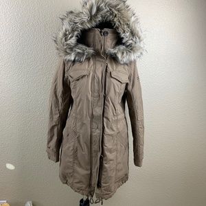 Abercrombie & Fitch Sherpa Fur Hoodie Jacket Coat